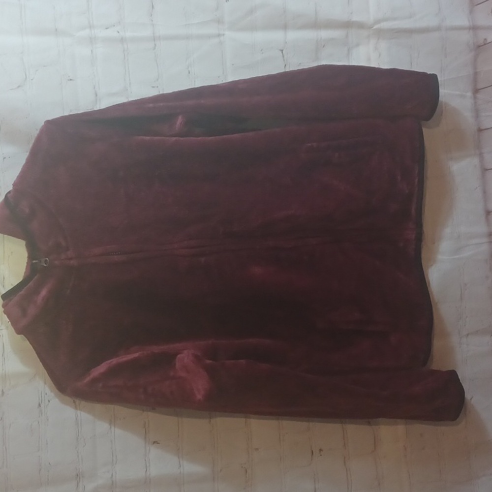 No Boundries  Burgundy Fluffy Hoodie Jacket L New